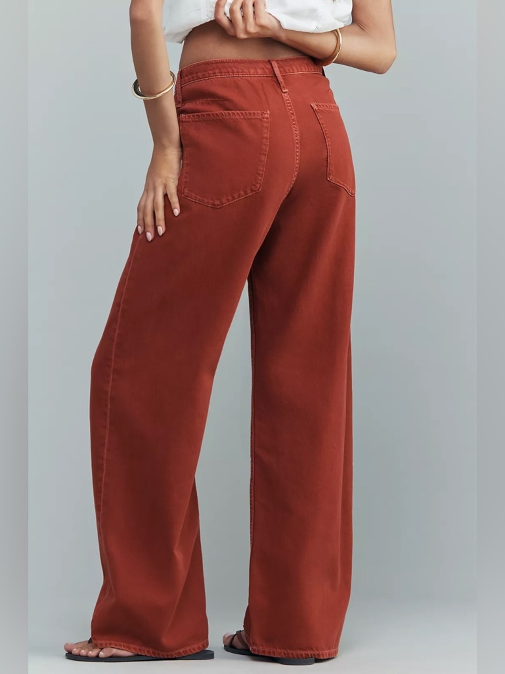 rag & bone Phoebe Drawstring High Rise Wide Leg Jeans in Sienna - Picture 4 of 9